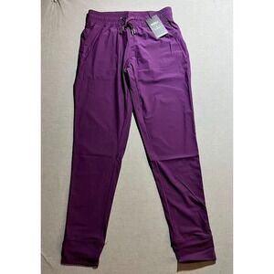 Barbell Pants Womens Medium Purple Logo Drawstring Joggers‎ Sweats Workout.
